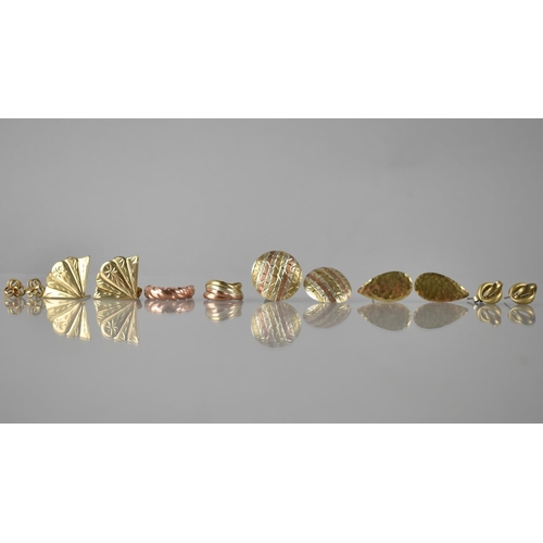 108 - A Collection of Gold and Gold Coloured Metal to include 9ct Gold Knot Earrings, Italian Style Tri Co... 