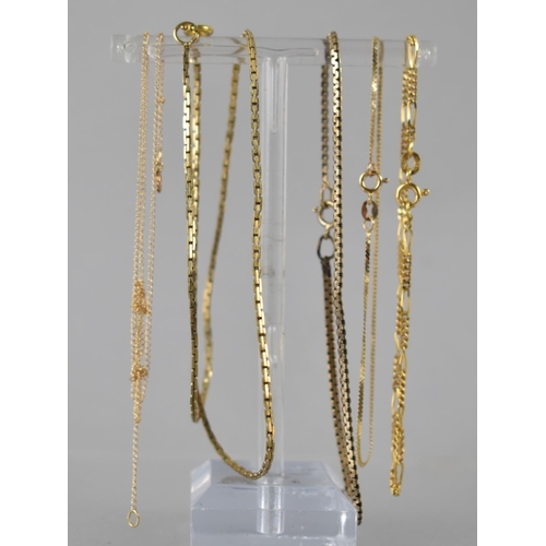 114 - A Collection of Three 14ct Gold Chains, Comprise Two Bracelets and a Necklace, Total Weight 2.7gms t... 