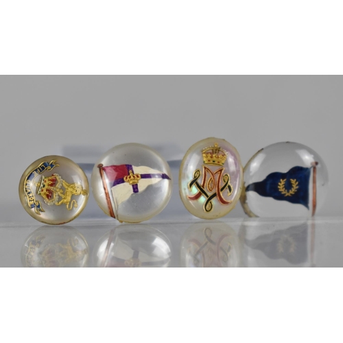 53 - A Collection of Four Finely Painted Essex Crystals on the Maritime Theme, to include Two Burgees, On... 