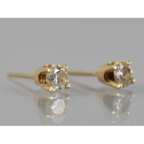 55 - A Pair of Diamond Stud Earrings, Round Brilliant Cut Stones Measuring 4mm Diameter,  Set in Four Cla... 