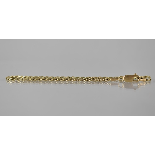116 - An Italian 14ct Gold Rope Link Bracelet, Lobster Clasp Stamped 585, 3.1gms, 21.4cms Long