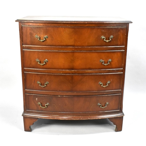 108 - A Mid/Late 20th Century Bow Fronted Four Drawer Chest on Bracket Feet, 78cm Wide