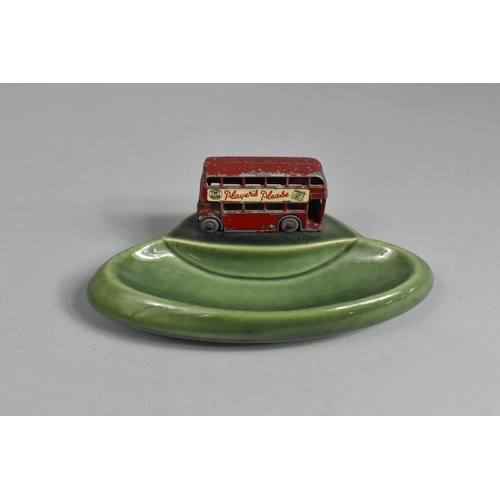 11 - A Mid 20th Century Wade Ashtray Mounted with Matchbox London Bus, 15cms Wide