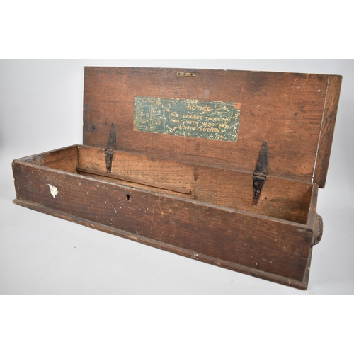 112 - A Vintage Oak Tool Safe with Two Carrying Handles, 69cm Wide