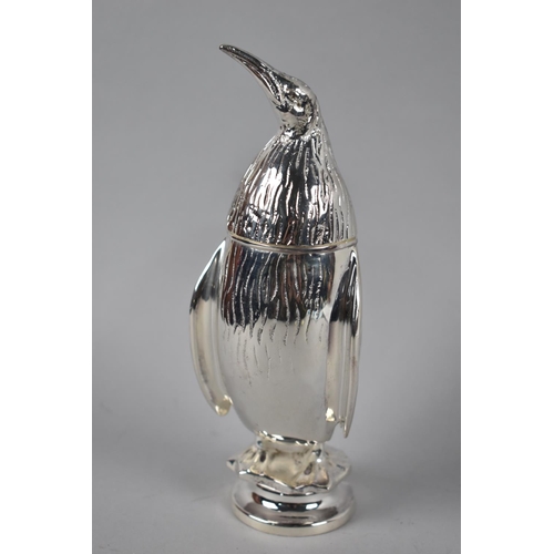 117 - A Heavy Silver Plated Novelty Sugar Sifter in the Form of an Emperor Penguin