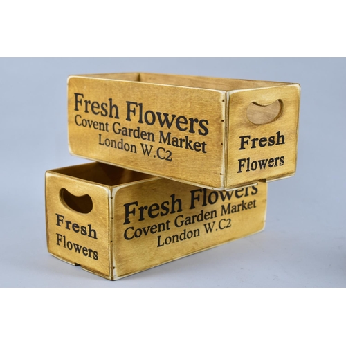 148 - A Pair of Reproduction Miniature Flower Boxes for Covent Garden Market, Each 28x13