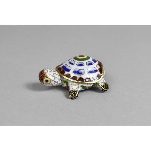 15 - A Modern Enamelled Bronze Study of a Turtle, 5.5cms Long