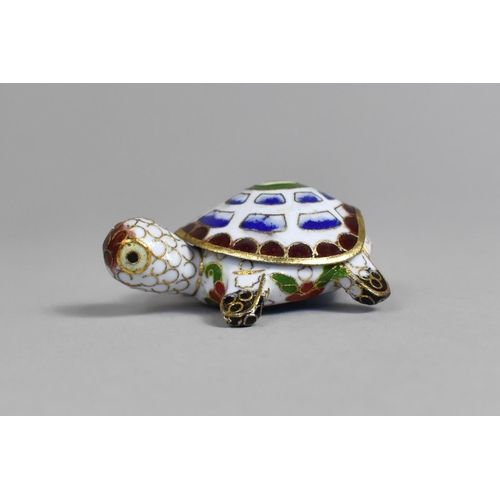 15 - A Modern Enamelled Bronze Study of a Turtle, 5.5cms Long