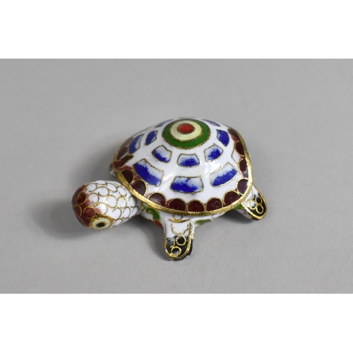 15 - A Modern Enamelled Bronze Study of a Turtle, 5.5cms Long