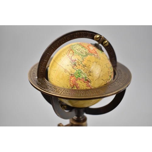 16 - A Reproduction Model of a Georgian Library Globe, 28cms High