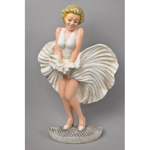 161 - A Cold Painted Cast Iron Doorstop in the Form of Marilyn Monroe, 33.5 cm high