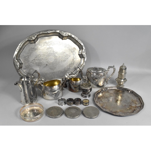 166 - A Collection of Various Items of Silver Plate to Include Teapot, Sugar Sifter, Hot Water Jug, Coaste... 