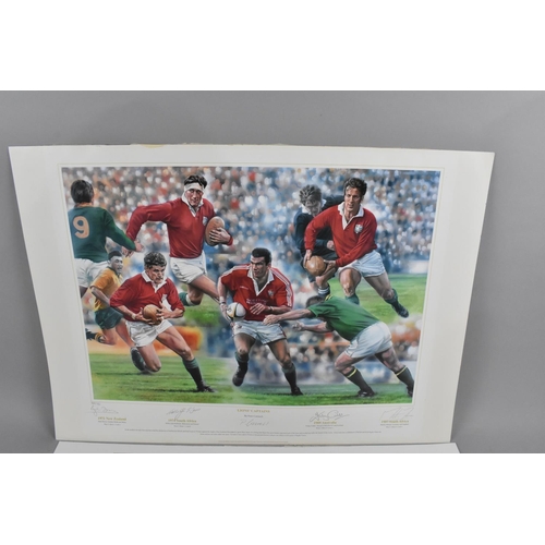 175 - Two Unframed Signed Rugby Football Prints, Crowning Glory and Lions' Captains Both by Peter Cornwell... 