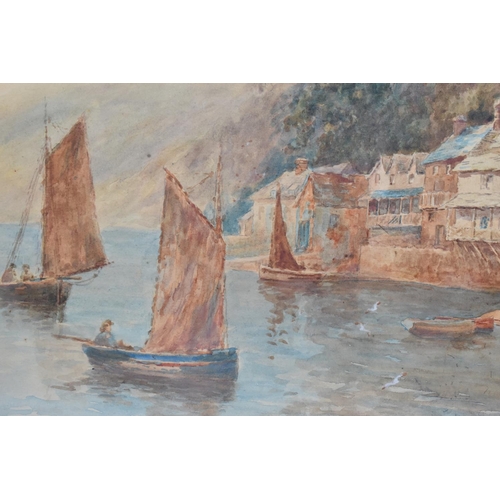 189 - A Fremed Watercolour Depicting Clovelly Harbour, Devon, 49x43