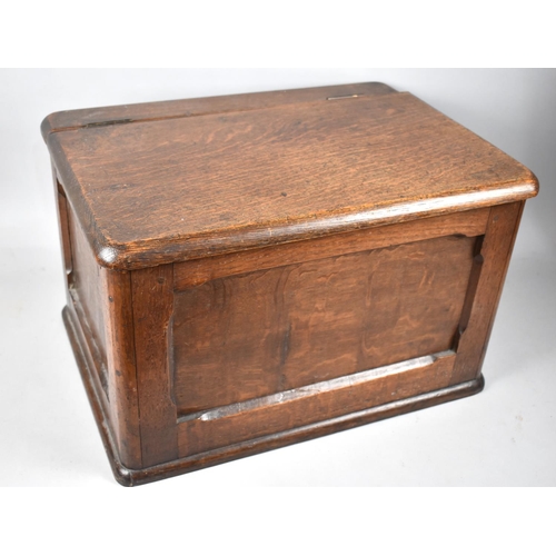 204 - An Edwardian Oak Box for Sewing Machine or Similar, Hinged Lid, 51cms Wide