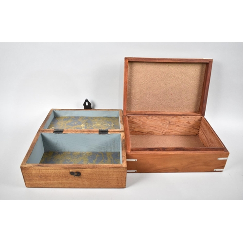 208 - Two Continental Boxes with Carved Hinged Lids, 25cms Wide