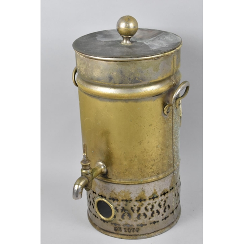 21 - A Late 19th/Early 20th Century Cylindrical Counter Top Oxo Drinks Urn with Rear Tap, in Brass But Fo... 