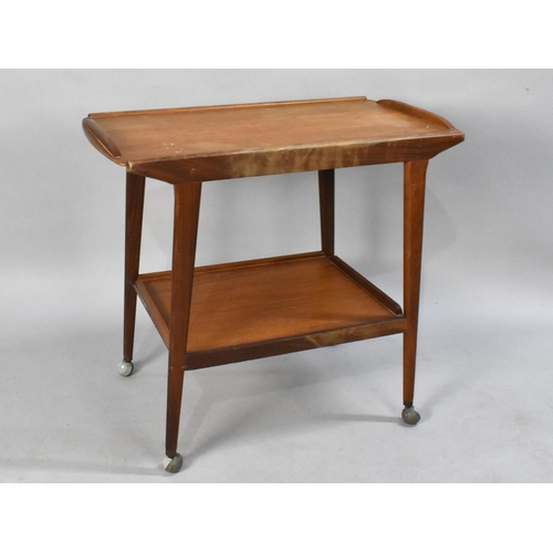 211 - A 1970s Teak Two Tier Trolley with Galleried Top, 72cms Wide