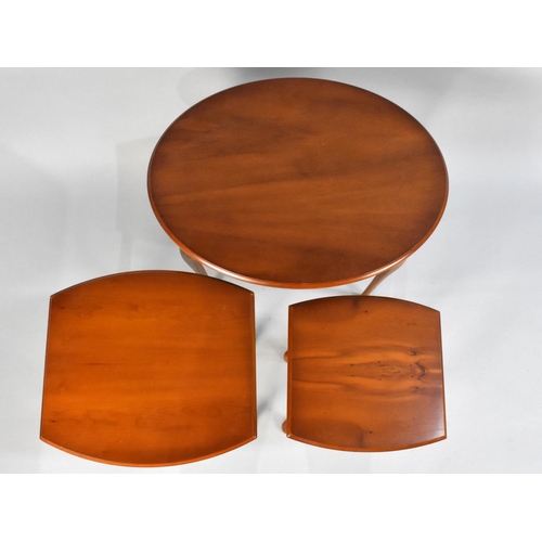 216 - A Modern Nest of Three Mahogany Oval Tables, 59cms Wide