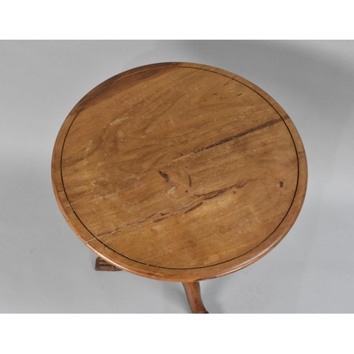 224 - A Modern Circular Mahogany Tripod Table, 50cms Diameter