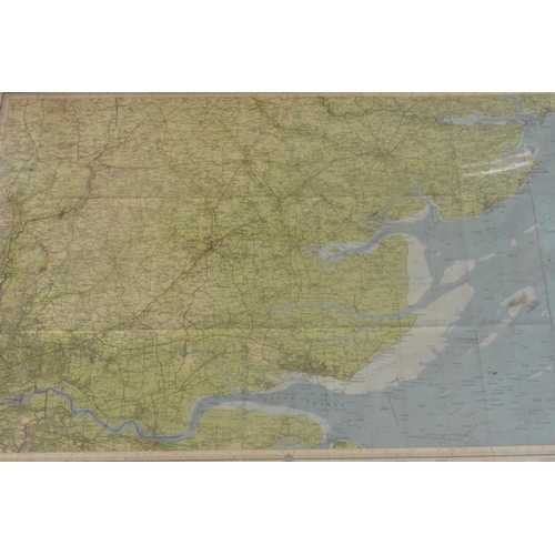 225 - Two Framed Bartholomew's Maps, Kent and Essex, 83cms by 50cms