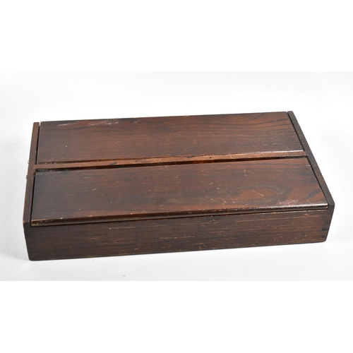 23 - An Edwardian Oak Cutlery Box with Twin Hinged Lids to Fitted Interior, 39cms by 21ms