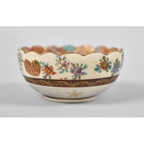 231 - A Small Satsuma Bowl Decorated with Interior Scene, Small Chip to Inner Rim, 7.5cm Diameter