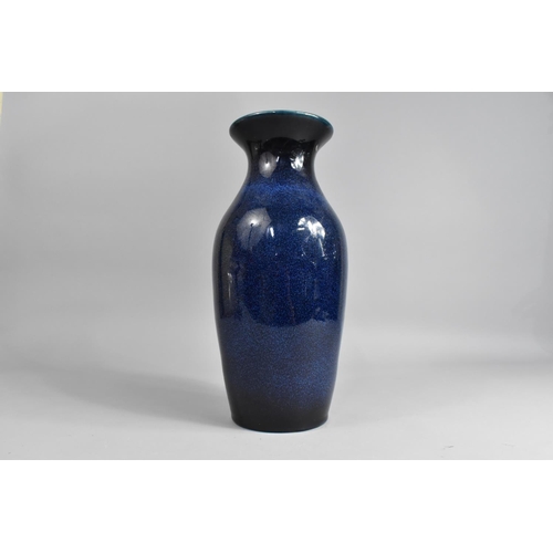 237 - A Monochrome Vase, Mottled Blue Glaze of Baluster Form and Flared Neck, 33cm high