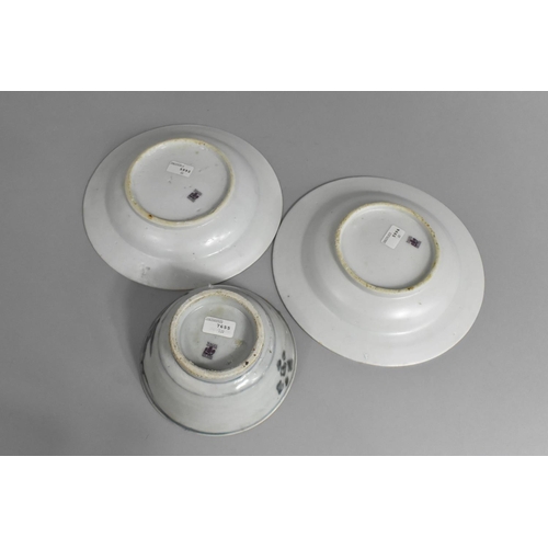 245 - Two Tek Sing Plates, 22cm and 21cm Diameter Together with Bowl, all with Nagel Auction Labels