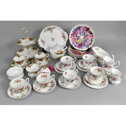 253 - A Collection of Royal Albert China to Comprise Old Country Roses Teawares, Cake Plate Cups, Saucers,... 