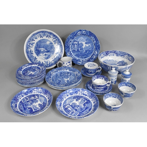 257 - A Collection of Spode Blue and White China to Comprise Italian Pattern Plates, Side Plates, Cake Pla... 