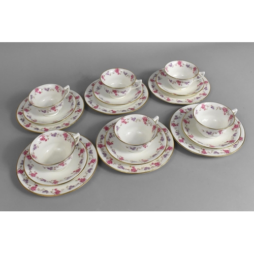 274 - An Early/Mid 20th Century Aynsley Floral Trim Decorated Tea Set to Comprise Six Cups, Six Saucers an... 