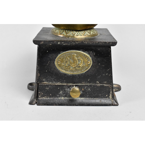 28 - A Late 19th/Early 20th Century Brass Mounted Coffee Mill by A Kenrick and Sons