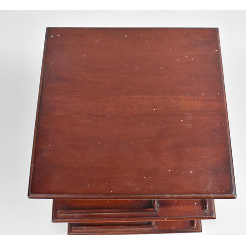 29 - A Modern Mahogany Two Section Revolving Bookcase, 22.5cms Square and 30cms High