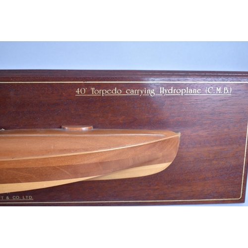 3 - A Good Quality Half Block Model of 40' Torpedo Carrying Hydroplane (CMB) as built by John Thornycrof... 