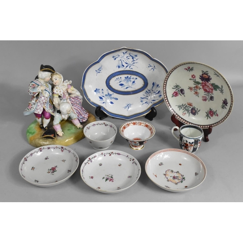 300 - A Collection of Various 18th and 19th Century Ceramics to Comprise a Meissen Style Porcelain Figure ... 