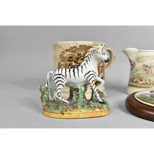 302 - A Collection of 18th/19th Century English China to Comprise Staffordshire Zebra on Naturalistic Base... 