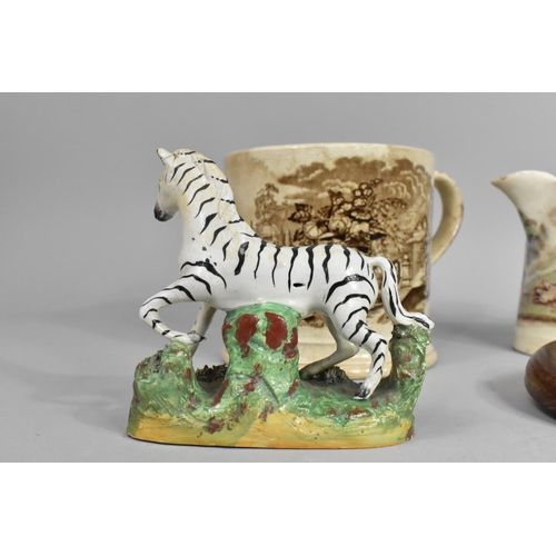 302 - A Collection of 18th/19th Century English China to Comprise Staffordshire Zebra on Naturalistic Base... 