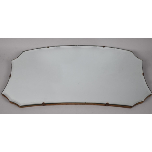 306 - A Shaped Bevel Edged Wall Mirror, 55x30cm