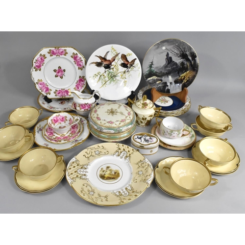 308 - A Collection of Various Ceramics to Comprise Hand Painted Plates, Royal Grafton Gilt and Blue Border... 