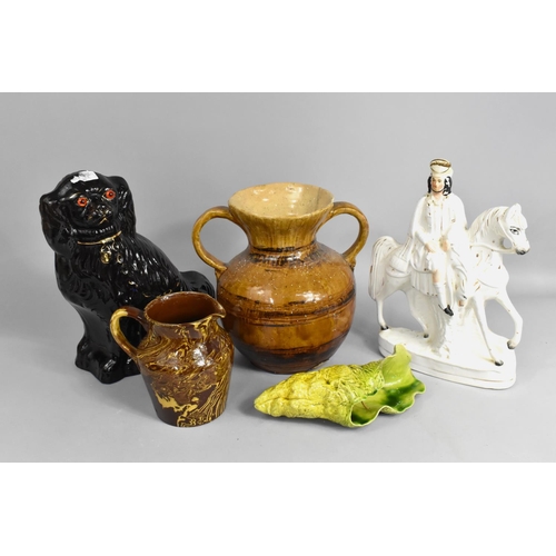 311 - A Collection of 19th and 20th Century Glazed Ceramics to Comprise Large Treacle Glazed Twin Handled ... 