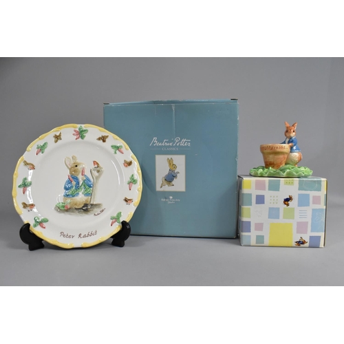 352 - A Border Fine Arts Beatrix Potter Classics Plate and Egg Cup, Both with Boxes