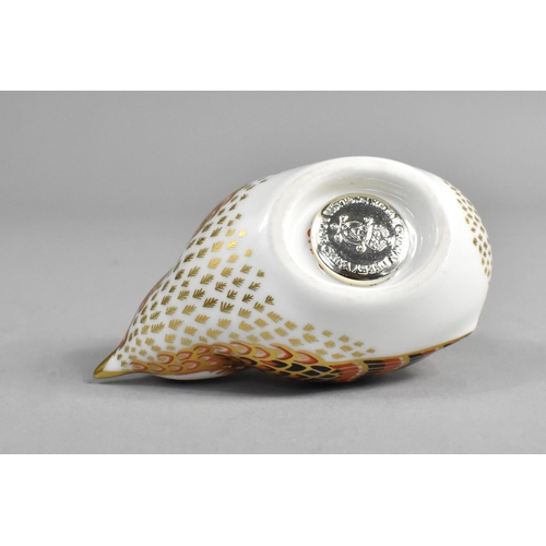 355 - A Royal Crown Derby Imari Paperweight, Wren, Silver Button