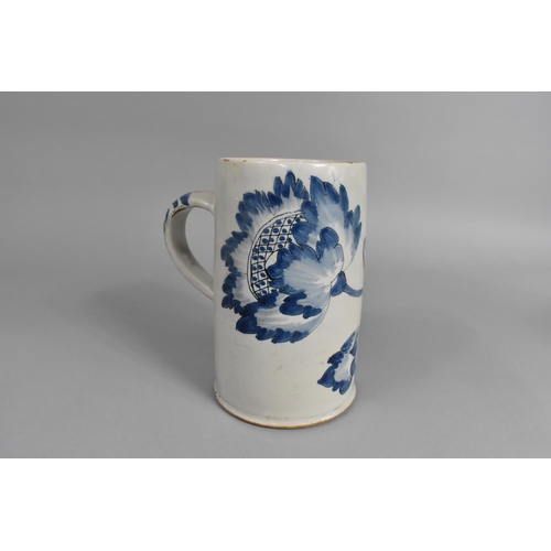 365 - A 17th/18th Century Dutch Delft Tankard, 17cm high, Condition Issues