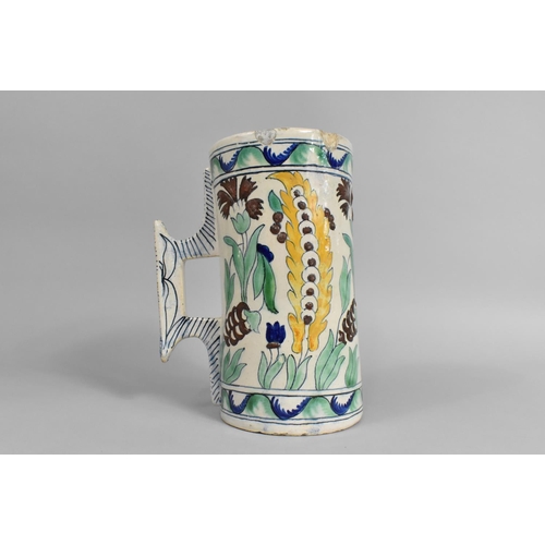 366 - A Large 19th Century Iznik Tankard, 22.5cm high, Condition Issues