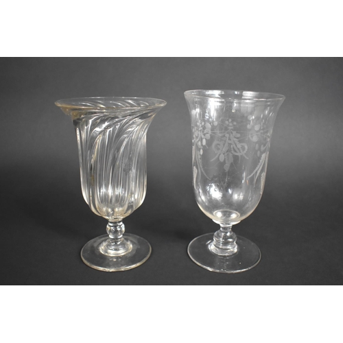 372 - A 19th Century, C.1890, Italian Wine Glass (Chip to rim) Together with a Etched Celery Glass and a W... 