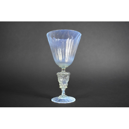 372 - A 19th Century, C.1890, Italian Wine Glass (Chip to rim) Together with a Etched Celery Glass and a W... 