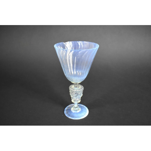 372 - A 19th Century, C.1890, Italian Wine Glass (Chip to rim) Together with a Etched Celery Glass and a W... 