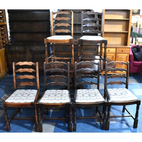 446 - A Set of Six Ladder Back Dining Chairs