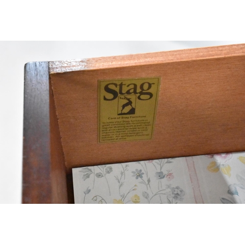 453 - A Pair of Stag Mahogany Bedside Tables with Single Drawers, Each 44cms Wide